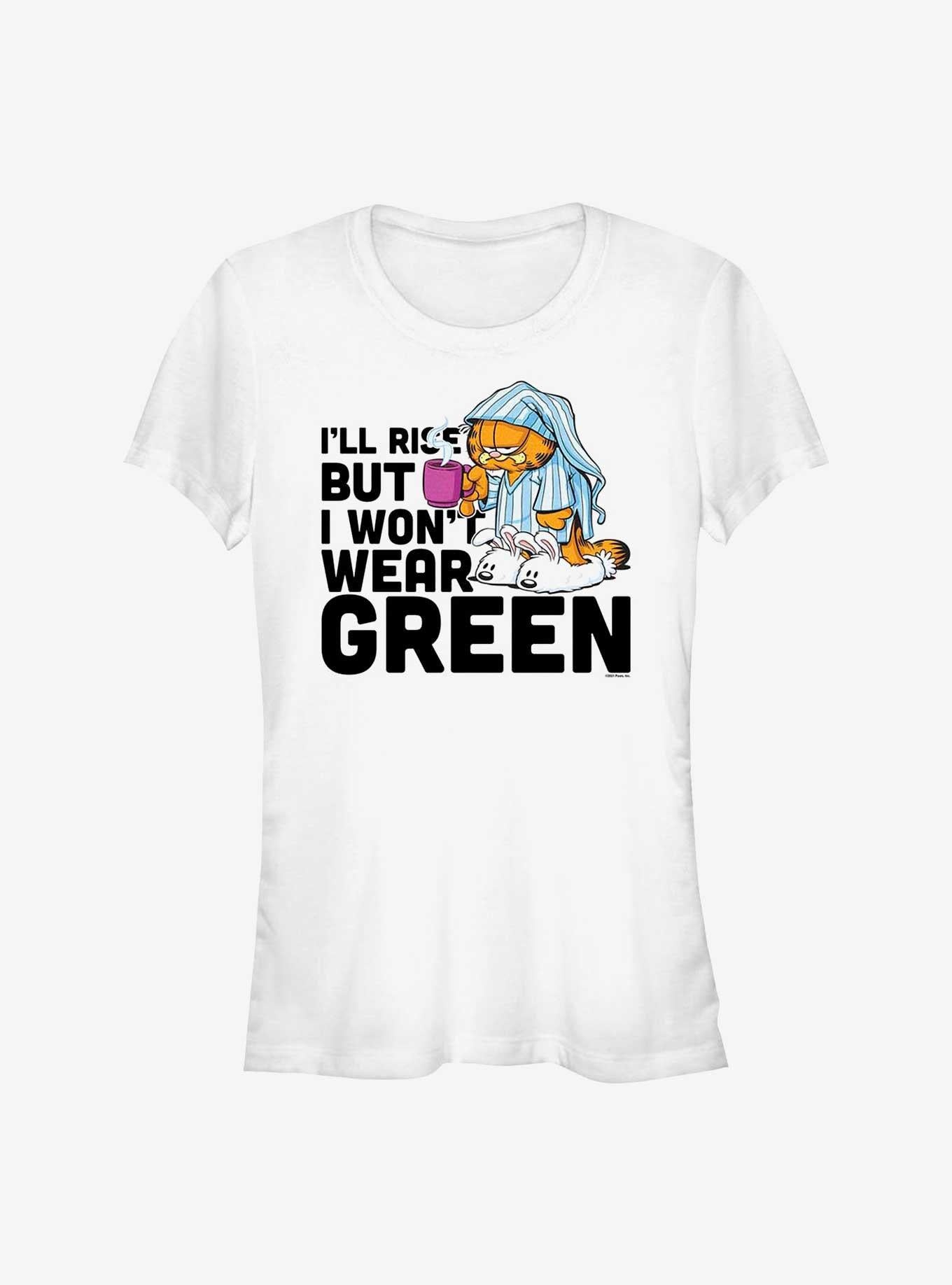 Garfield I'll Rise But I Won't Wear Green Girls T-Shirt | Premium Unisex T-Shirt, Trending Graphic Tee