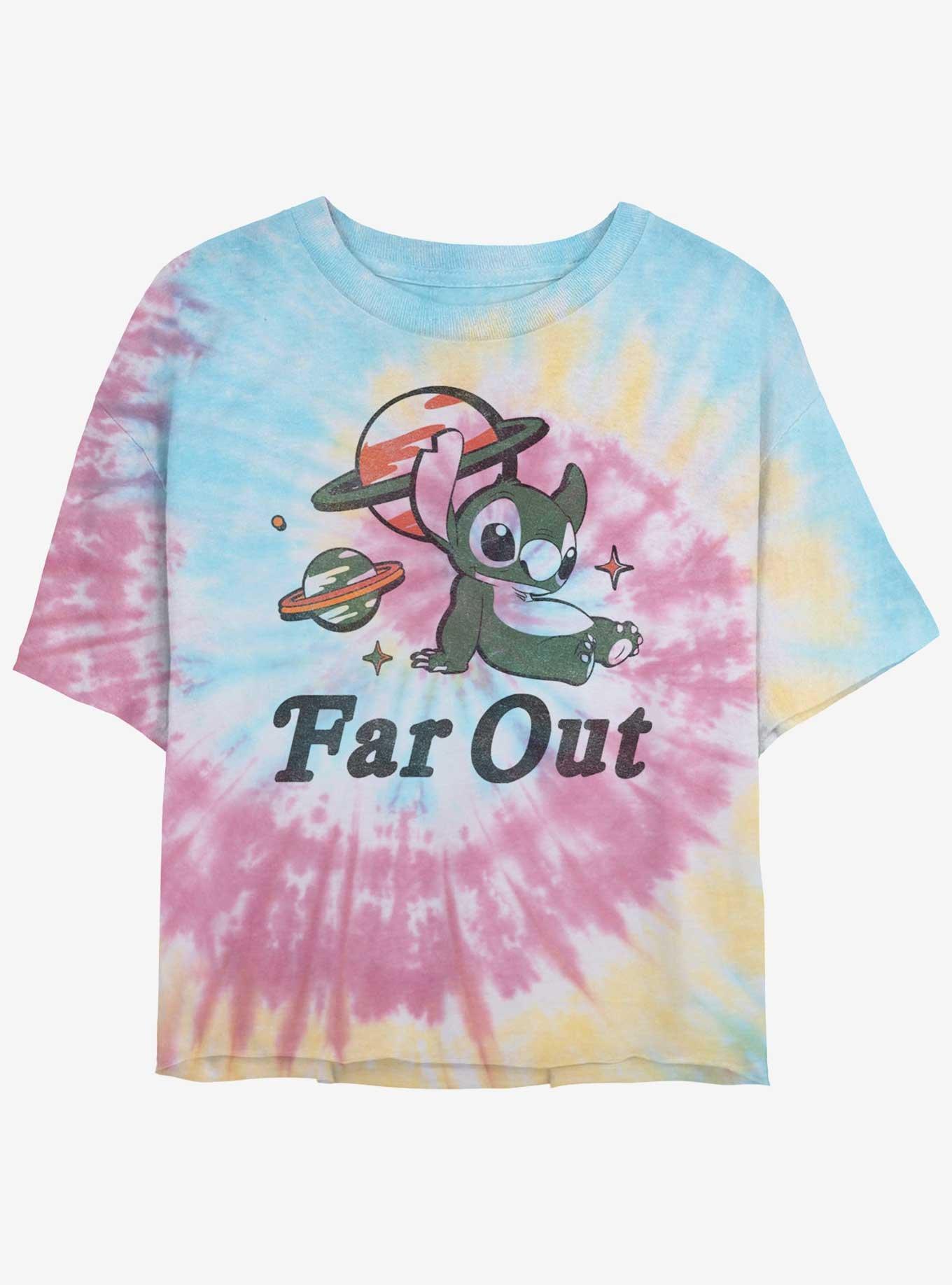 Disney Lilo Stitch Far Out Stitch Tie-Dye Girls Crop T-Shirt T-Shirt | Exclusive Art Design | Top Pick For Fans