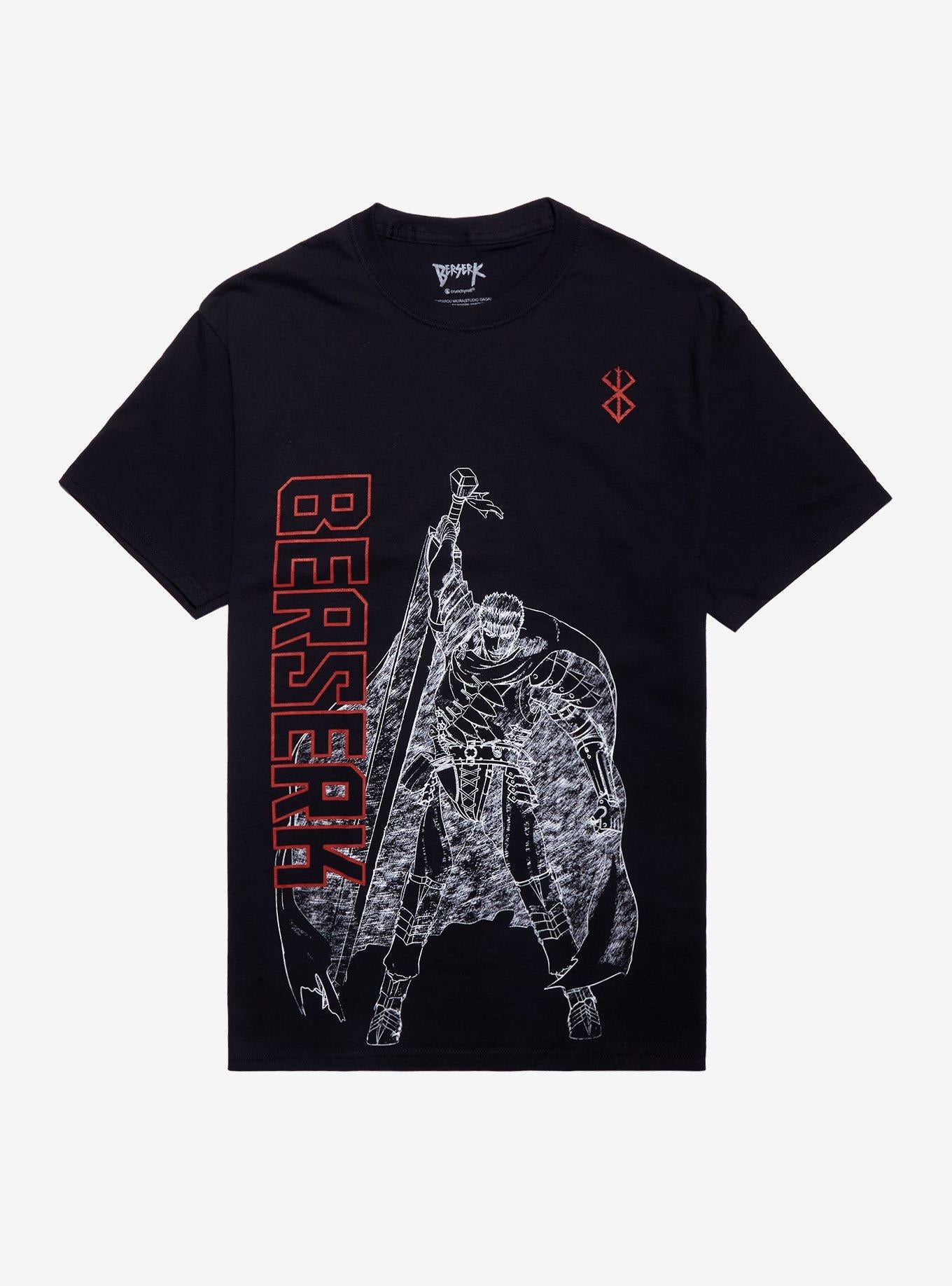 Berserk Guts Outline T Shirt