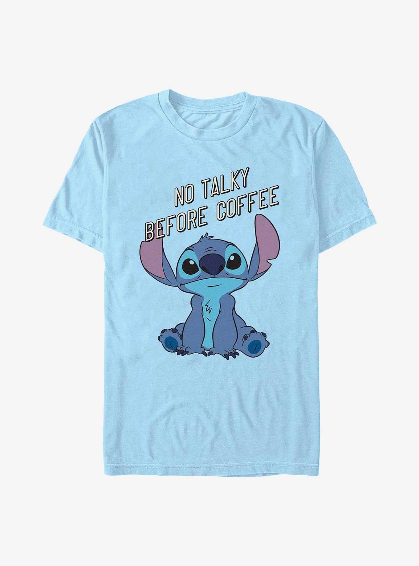 Disney Lilo Stitch No Talky Before Coffee T-Shirt T-Shirt | High-Quality Print | Must-Have Style