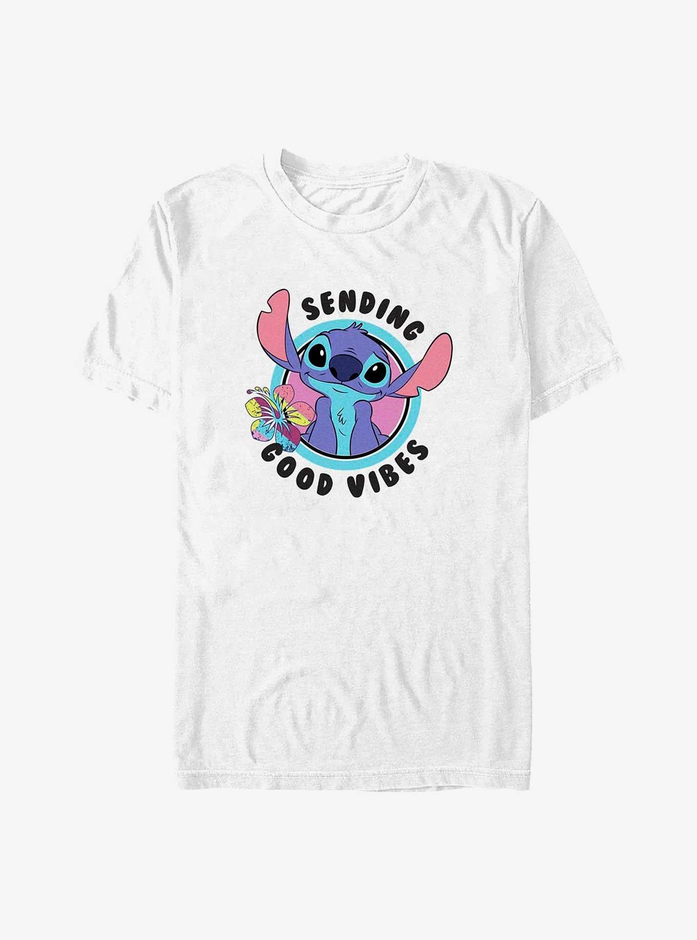 Disney Lilo Stitch Sending Good Vibes T-Shirt T-Shirt | Viral Style | Perfect For Daily Wear
