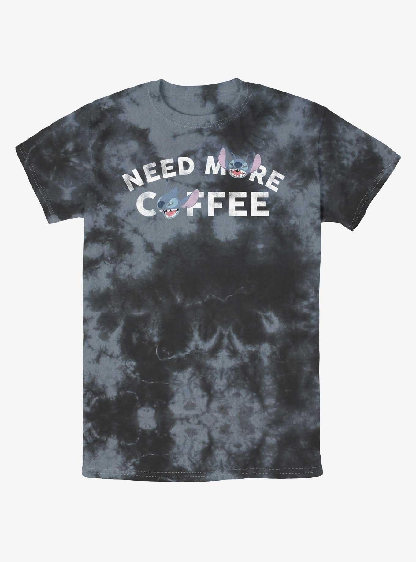 Disney Lilo Stitch Need More Coffee Tie-Dye T-Shirt T-Shirt | Exclusive Art Design | Great Gift Idea