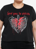Social Collision Love You To Pieces Girls Crop T-Shirt Plus Size T-Shirt | Bold Graphic Edition | Perfect For Daily Wear