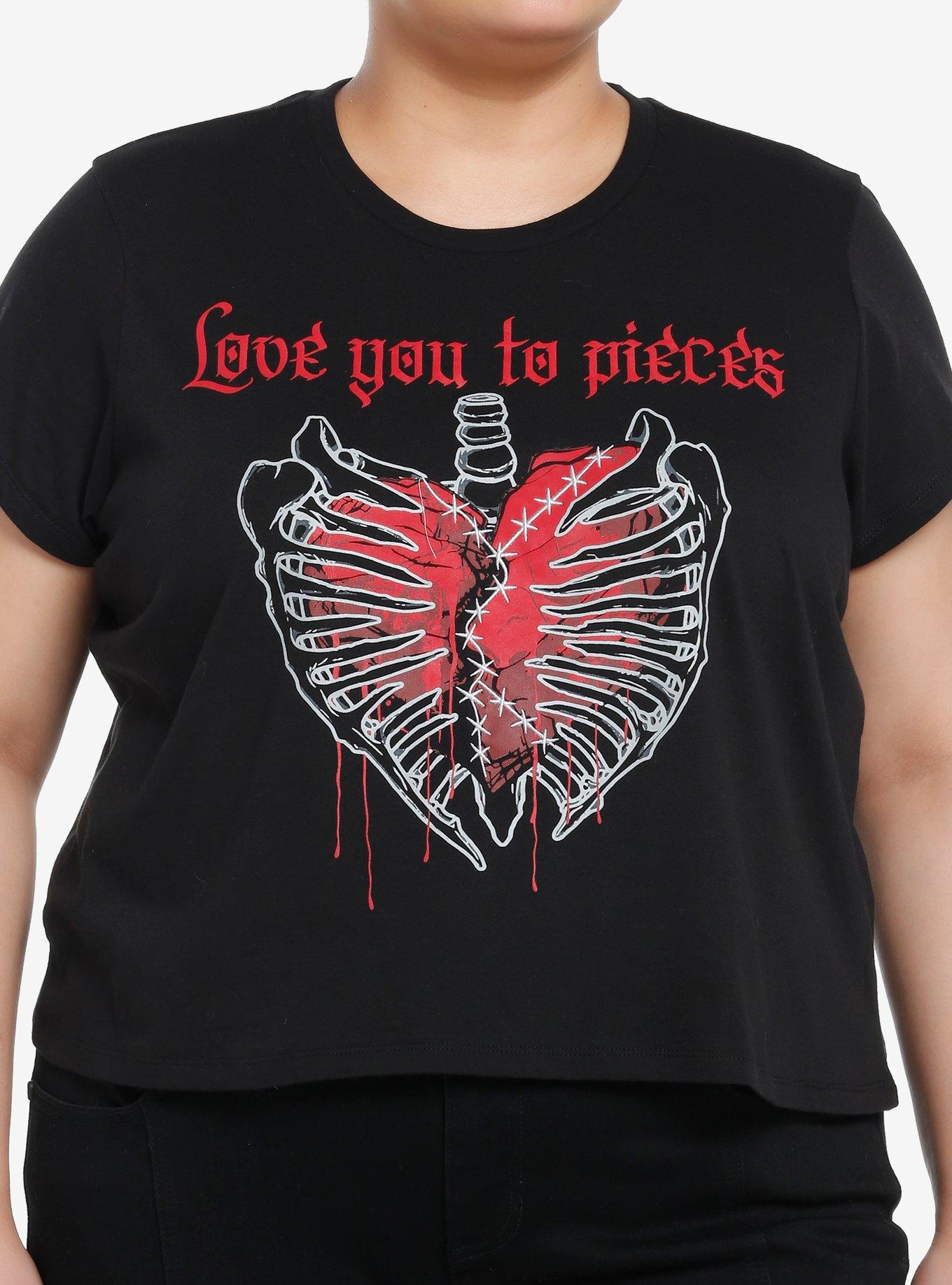 Social Collision Love You To Pieces Girls Crop T-Shirt Plus Size T-Shirt | Exclusive Edition | Great Gift Idea