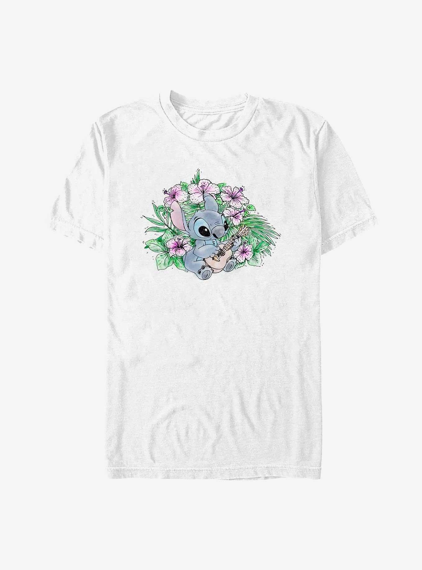 Disney Lilo Stitch Ukulele Flower T-Shirt T-Shirt | Exclusive Art Design | High Demand Item