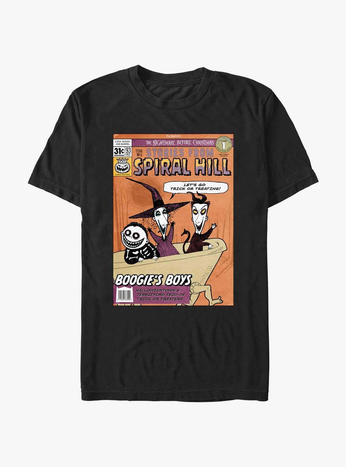Disney The Nightmare Before Christmas Stories From Spiral Hill Boogie's Boys T-shirt | Trendy Graphic Tee | Casual Unisex T-shirt