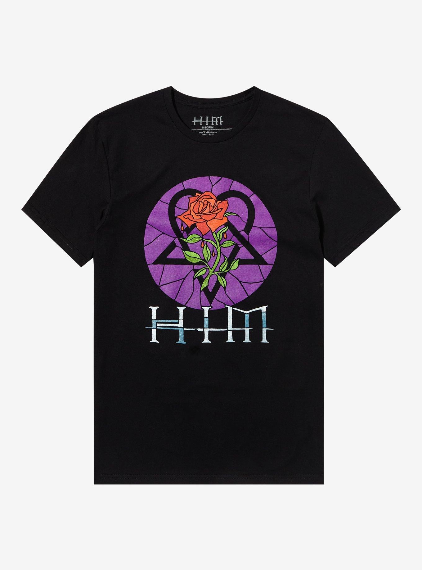 HIM Stained Glass Heartagram Boyfriend Fit Girls T-Shirt T-Shirt | Trending Streetwear Style | Perfect For Daily Wear