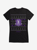 Wednesday Nevermore Christmas Sweater Pattern Girls T-Shirt T-Shirt | Best-Selling Artwork | Trending Now