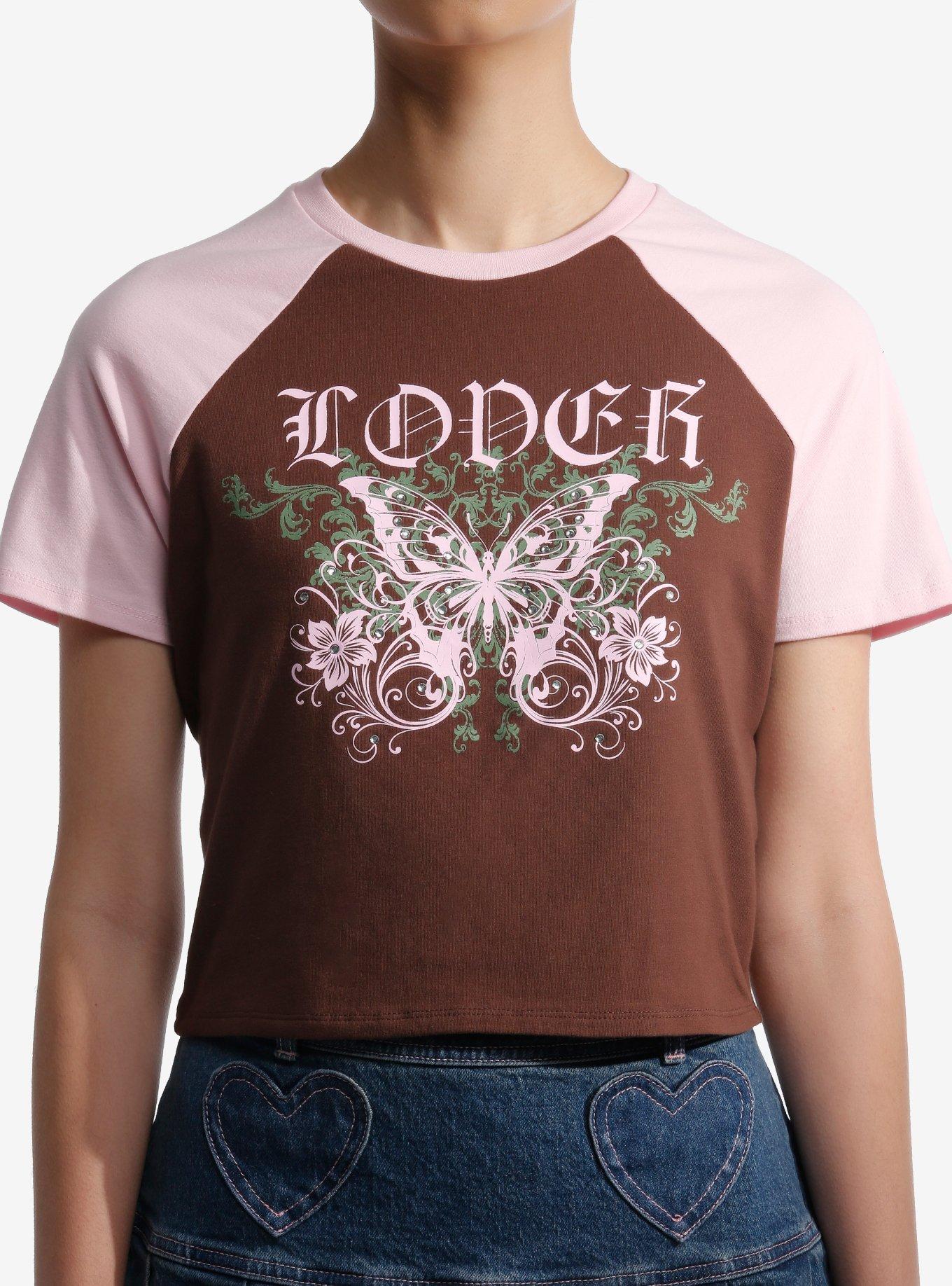 Sweet Society Lover Butterfly Girls Raglan Crop T-Shirt T-Shirt | High-Quality Print | Must-Have Style