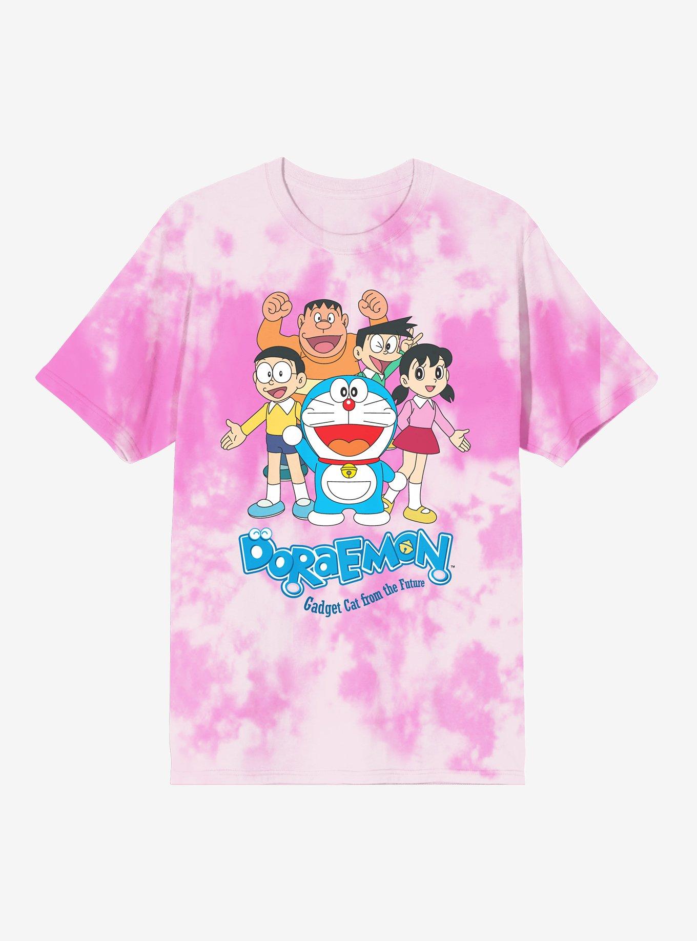 Doraemon Group Pink TieDye TShirt Graphic Tee | Graphic Tee | Unisex Shirt | Perfect Gift For Fans