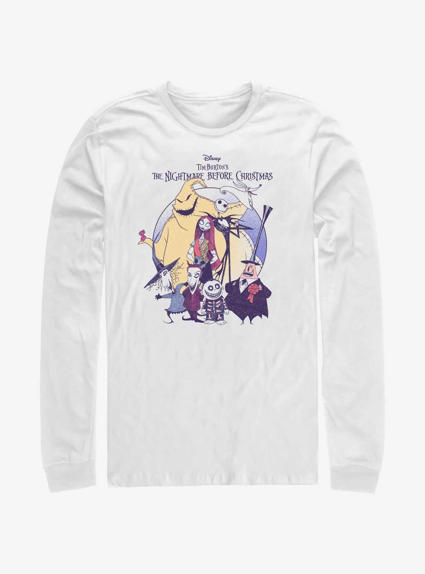 Disney The Nightmare Before Christmas Scary Squad Long-sleeve T-shirt | Trendy Graphic Tee | Casual Unisex T-shirt