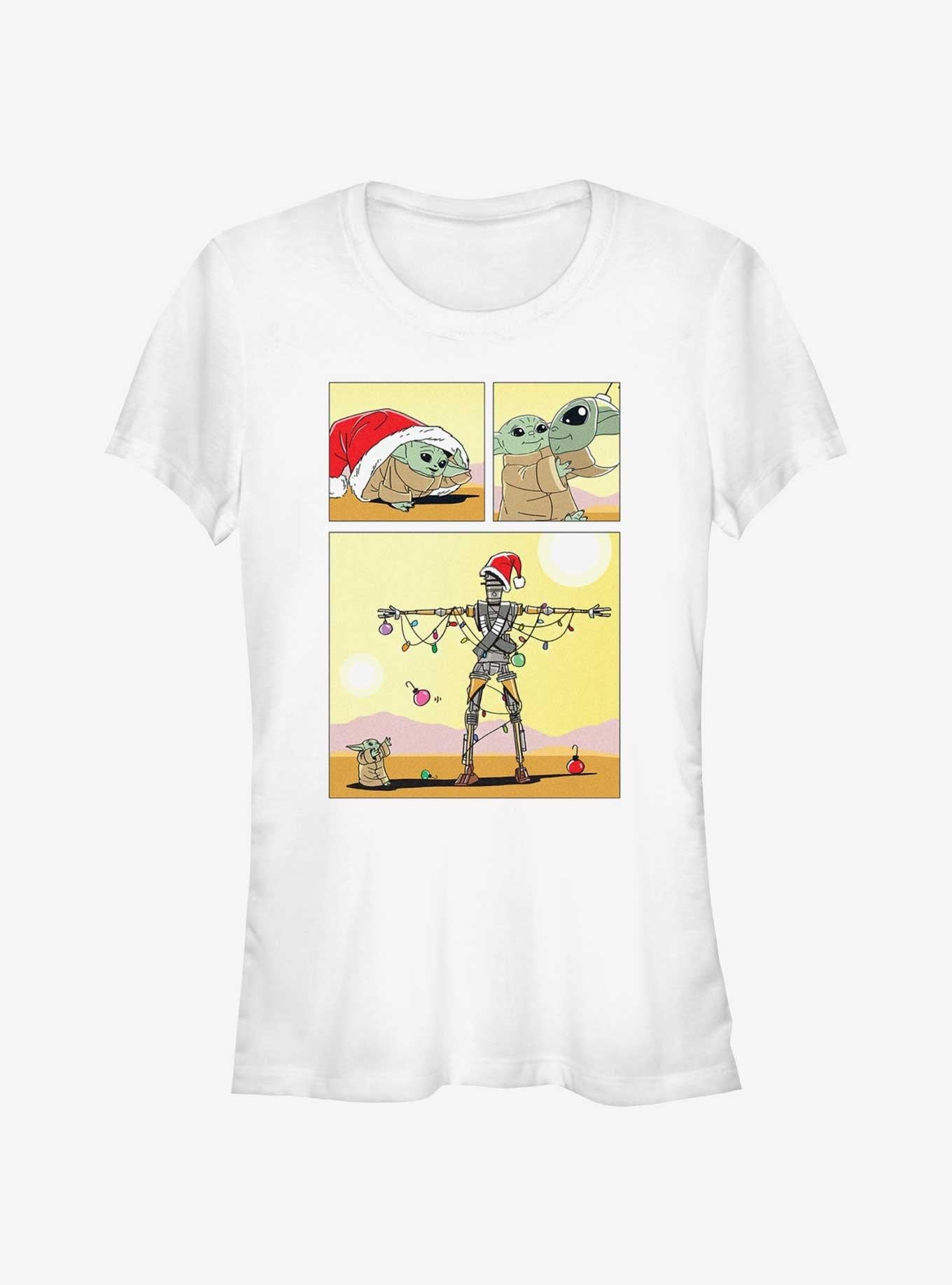 Star Wars The Mandalorian Grogu Christmas Comic Girls T-Shirt T-Shirt | Aesthetic Graphic | Top Pick For Fans