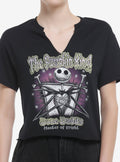 The Nightmare Before Christmas Jack Titles Girls Notched Crop T-Shirt T-Shirt | Vintage Graphic Vibe | Trending Now