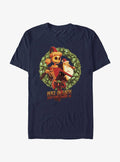 Disney The Nightmare Before Christmas Peace On Earth Jack & Santa Wreath T-shirt | Trendy Graphic Tee | Casual Unisex T-shirt