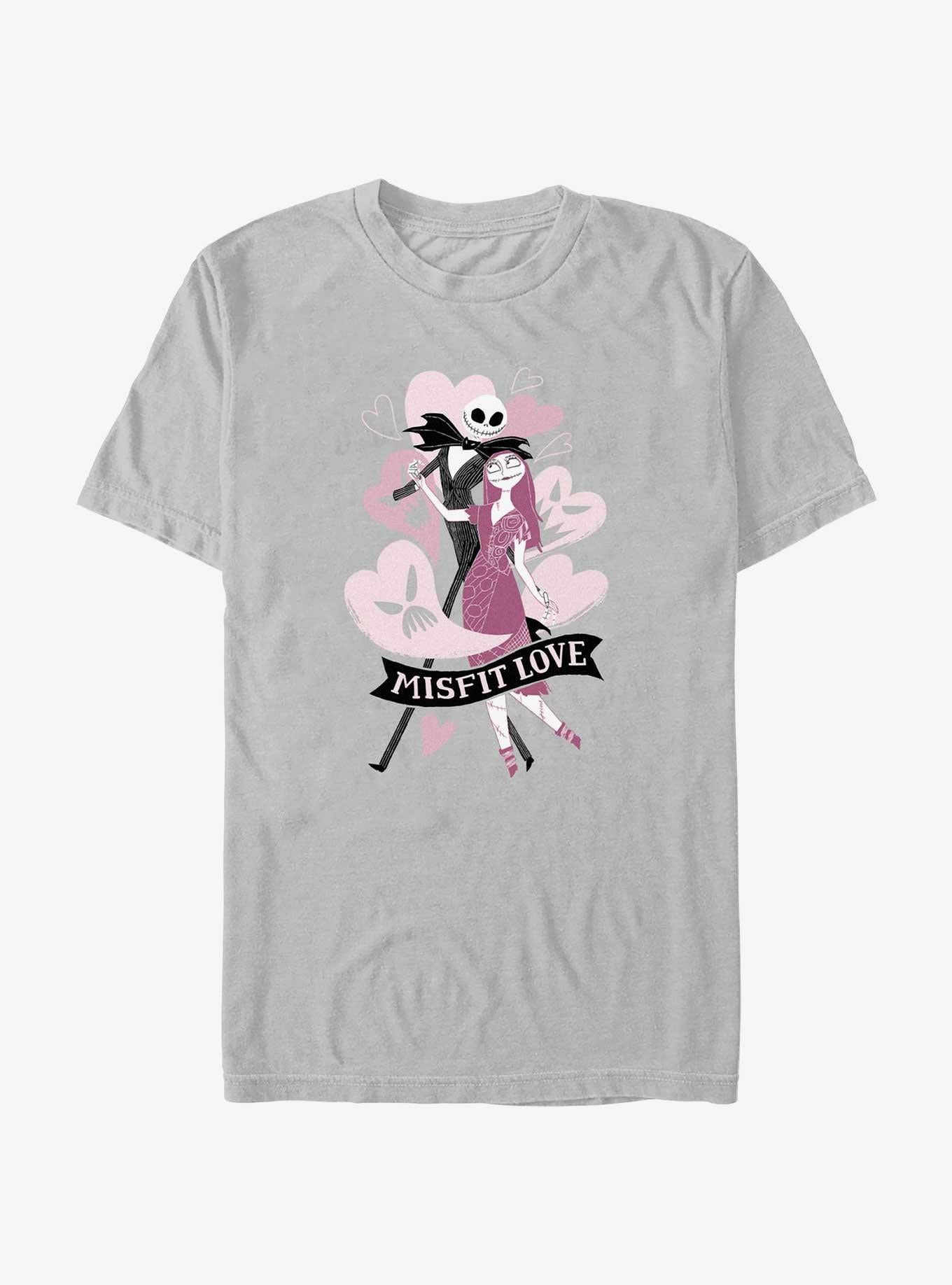 The Nightmare Before Christmas Jack Sally Misfit Love Hearts T-Shirt T-Shirt | Best-Selling Artwork | Perfect For Daily Wear