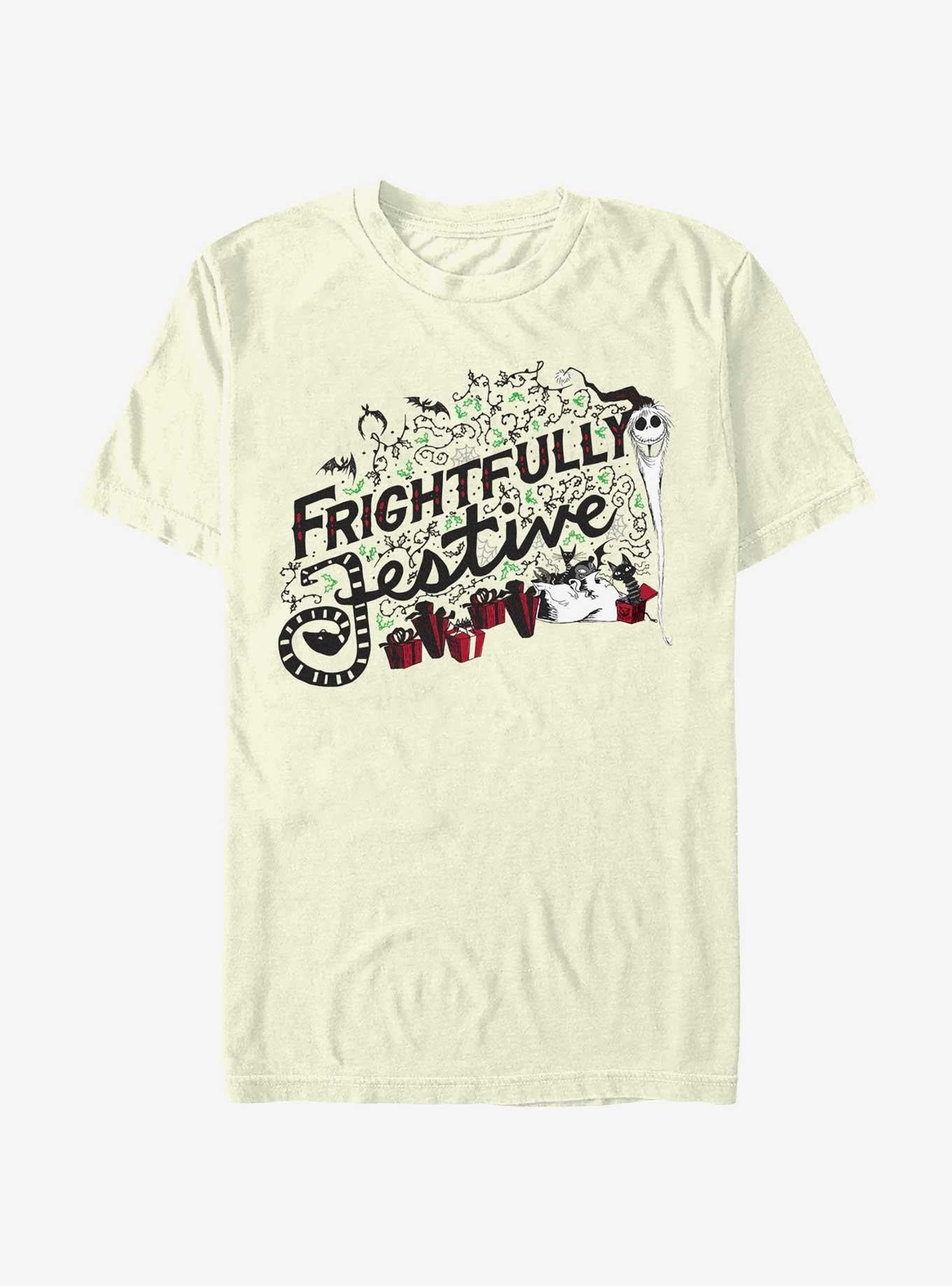 Disney The Nightmare Before Christmas Santa Jack Frightfully Festive T-shirt | Trendy Graphic Tee | Casual Unisex T-shirt