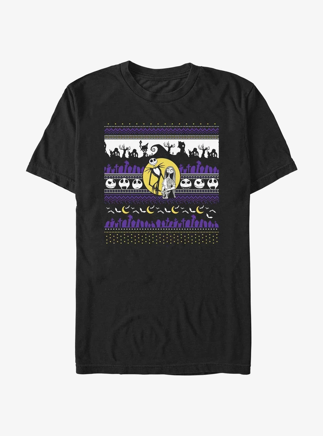 Disney The Nightmare Before Christmas Jack And Sally Ugly Holiday T-Shirt T-Shirt | Viral Style | Top Pick For Fans