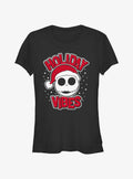 Disney The Nightmare Before Christmas Holiday Vibes Jack Girls T-shirt | Trendy Graphic Tee | Casual Unisex T-shirt