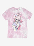 Pink Bunny Sailor Tie-Dye Boyfriend Fit Girls T-Shirt By Animebae T-Shirt | Best-Selling Design | Trending Now