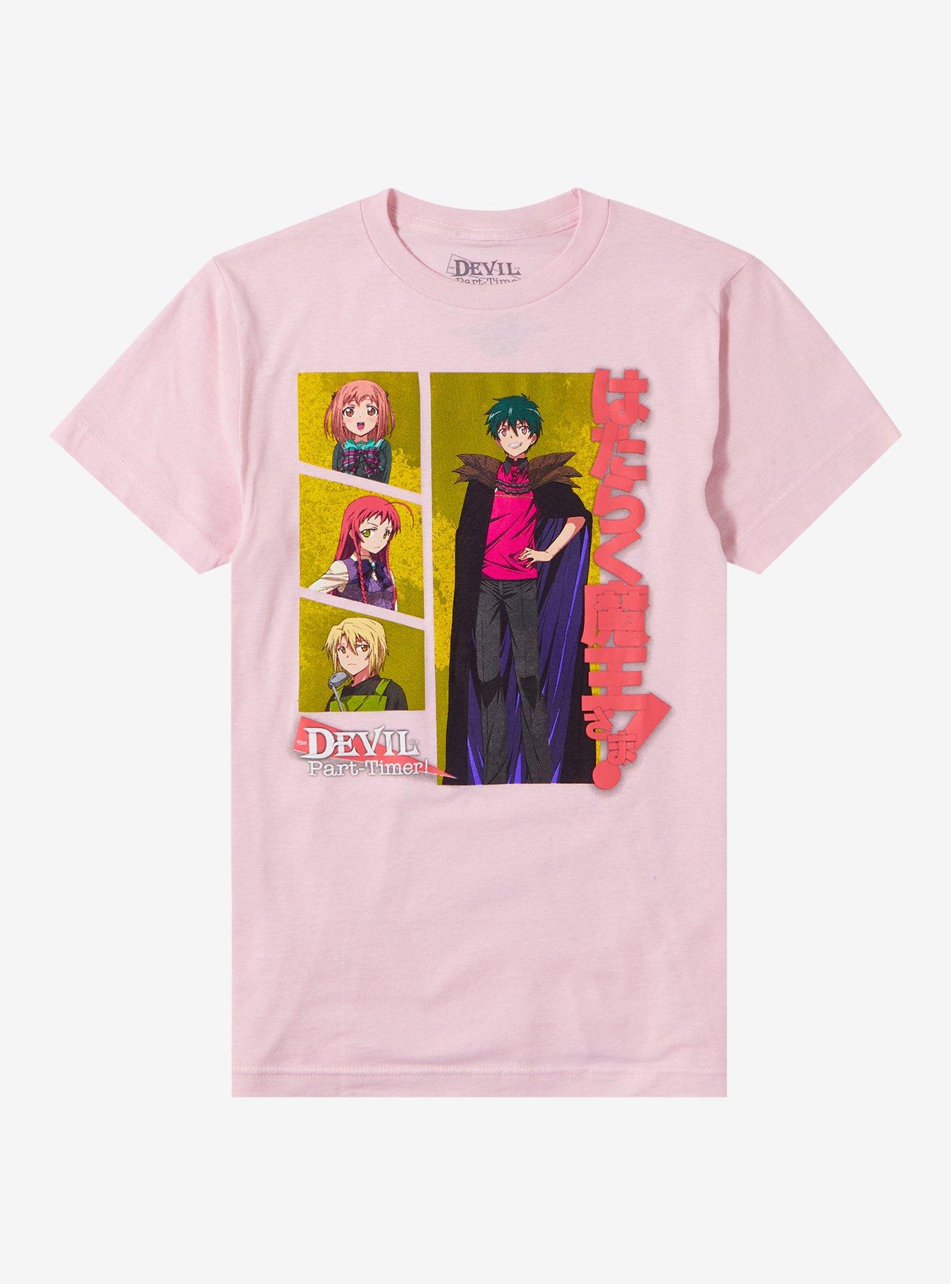 The Devil Is A Part-Timer Character Grid Boyfriend Fit Girls T-Shirt | Premium Unisex T-Shirt, Trending Graphic Tee