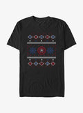 Marvel Captain America Snowflakes Ugly Christmas T-Shirt T-Shirt | High-Quality Print | High Demand Item