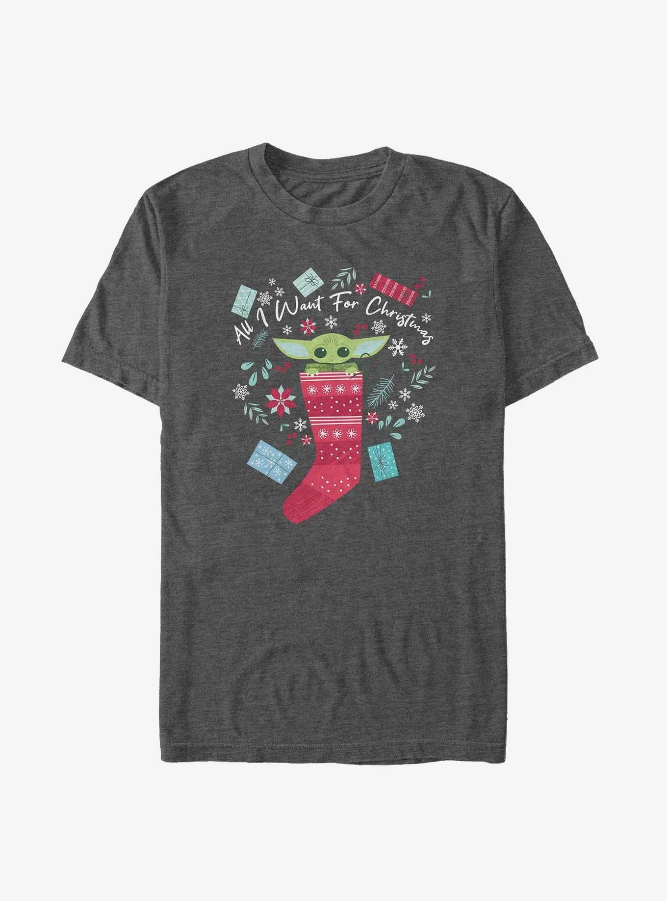 Star Wars The Mandalorian The Child All I Want For Christmas Big Tall T-Shirt T-Shirt | Aesthetic Graphic | High Demand Item