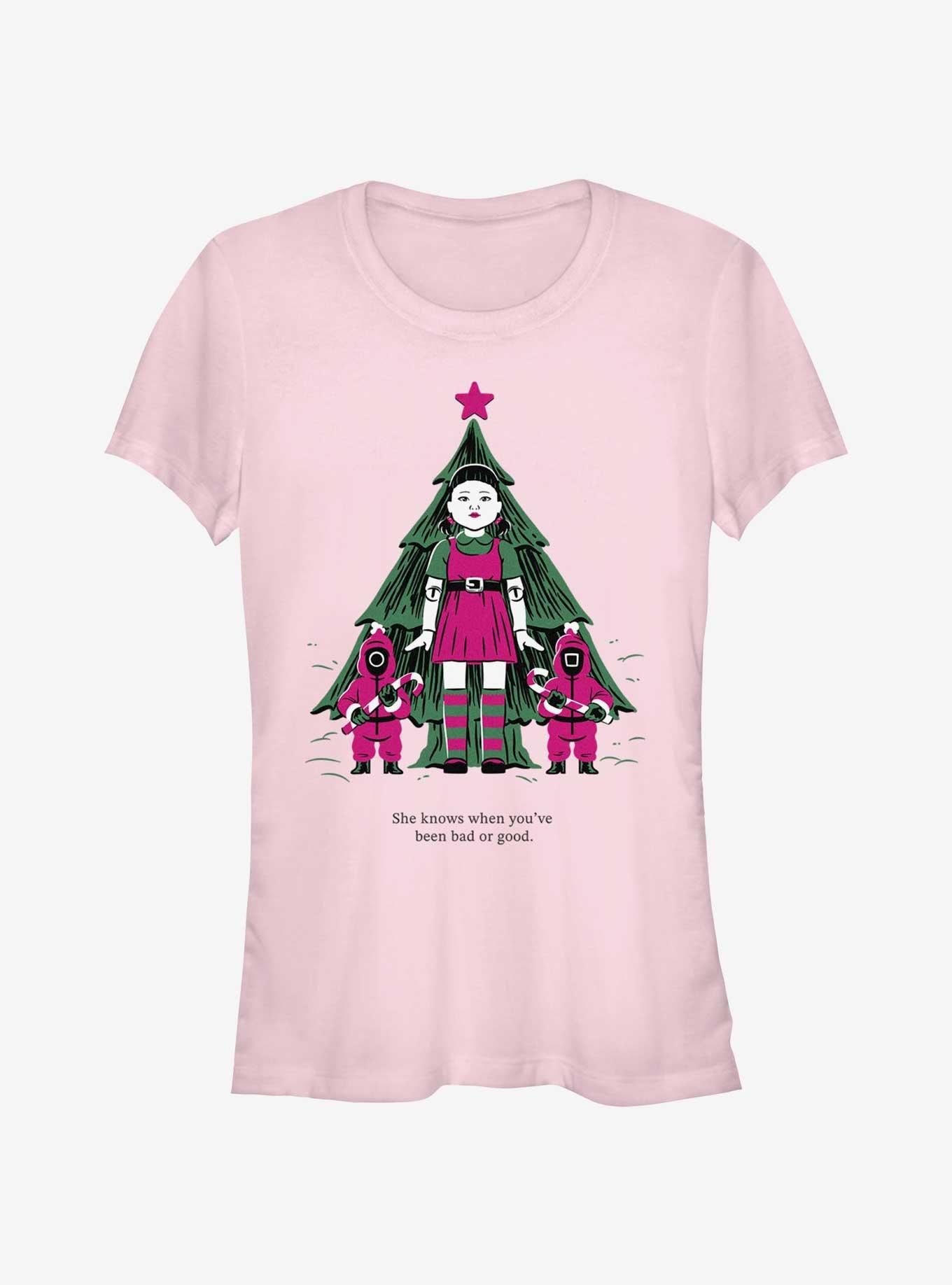 Squid Game Christmas Young-Hee Doll Knows Girls T-Shirt T-Shirt | Viral Style | Trending Now