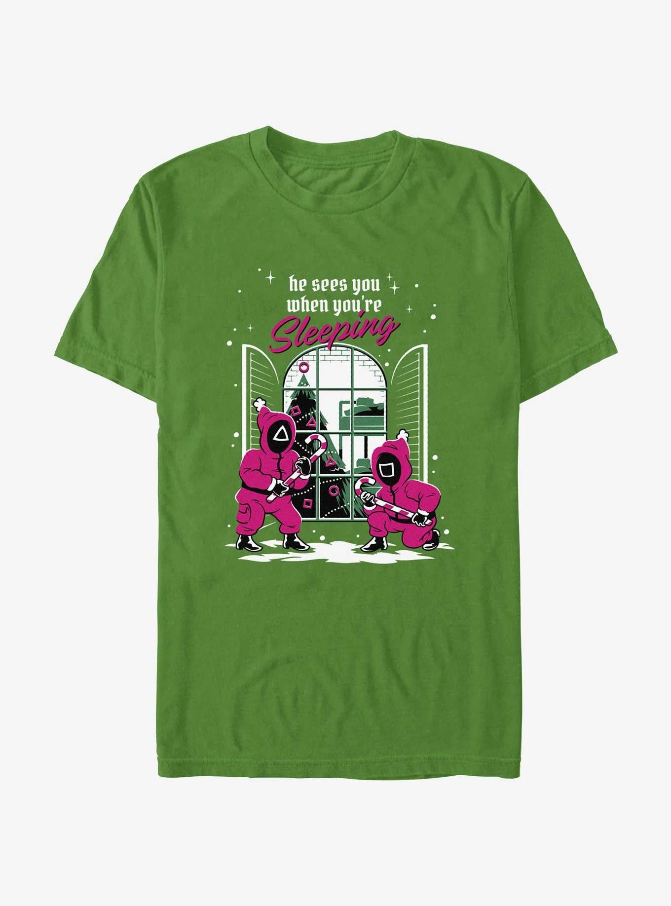 Squid Game All Seeing Pink Soldiers Christmas T-Shirt T-Shirt | Streetwear Vibe | Trending Now