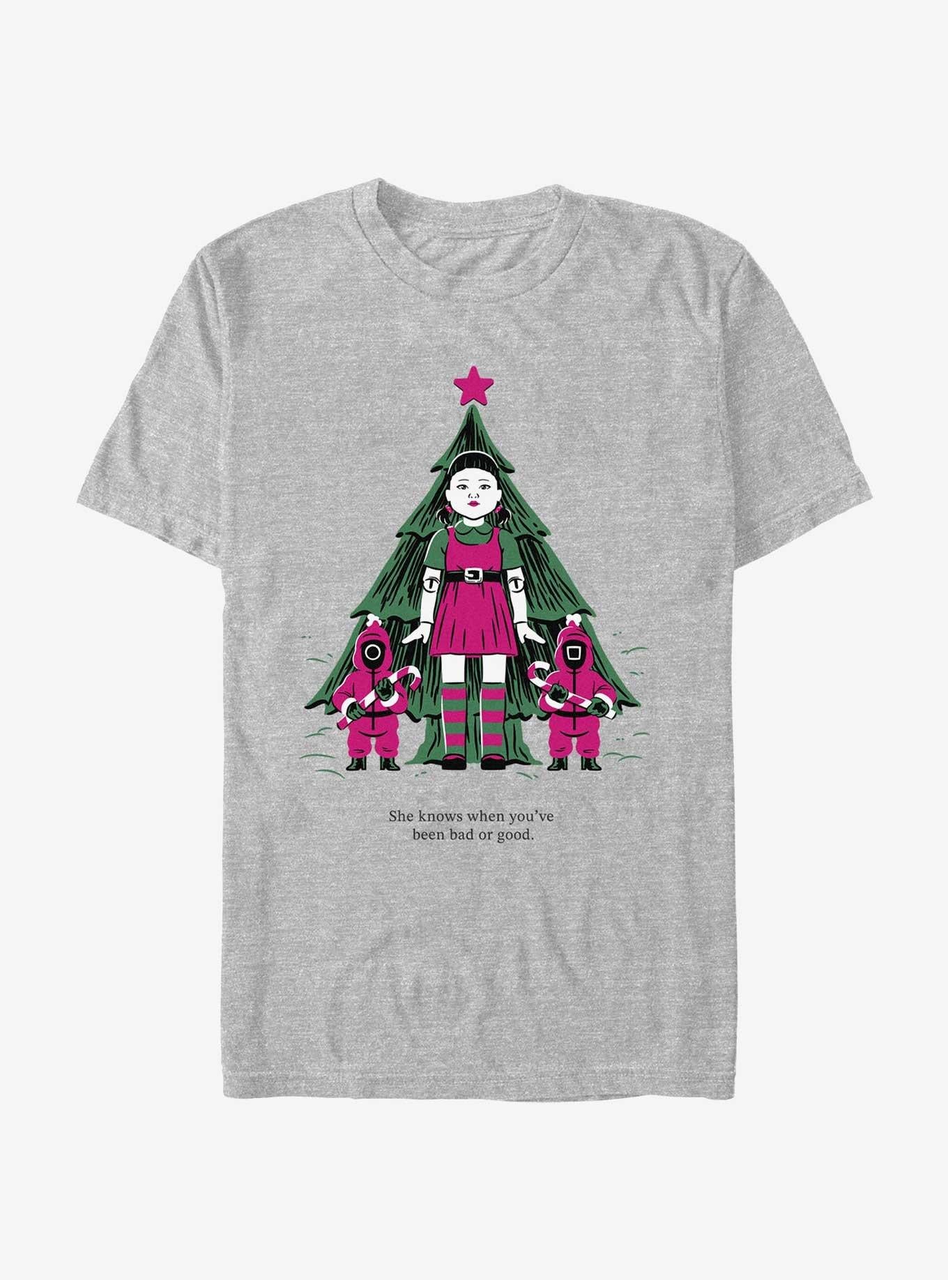 Squid Game Christmas Young-Hee Doll Knows T-Shirt T-Shirt | Best-Selling Artwork | Must-Have Style