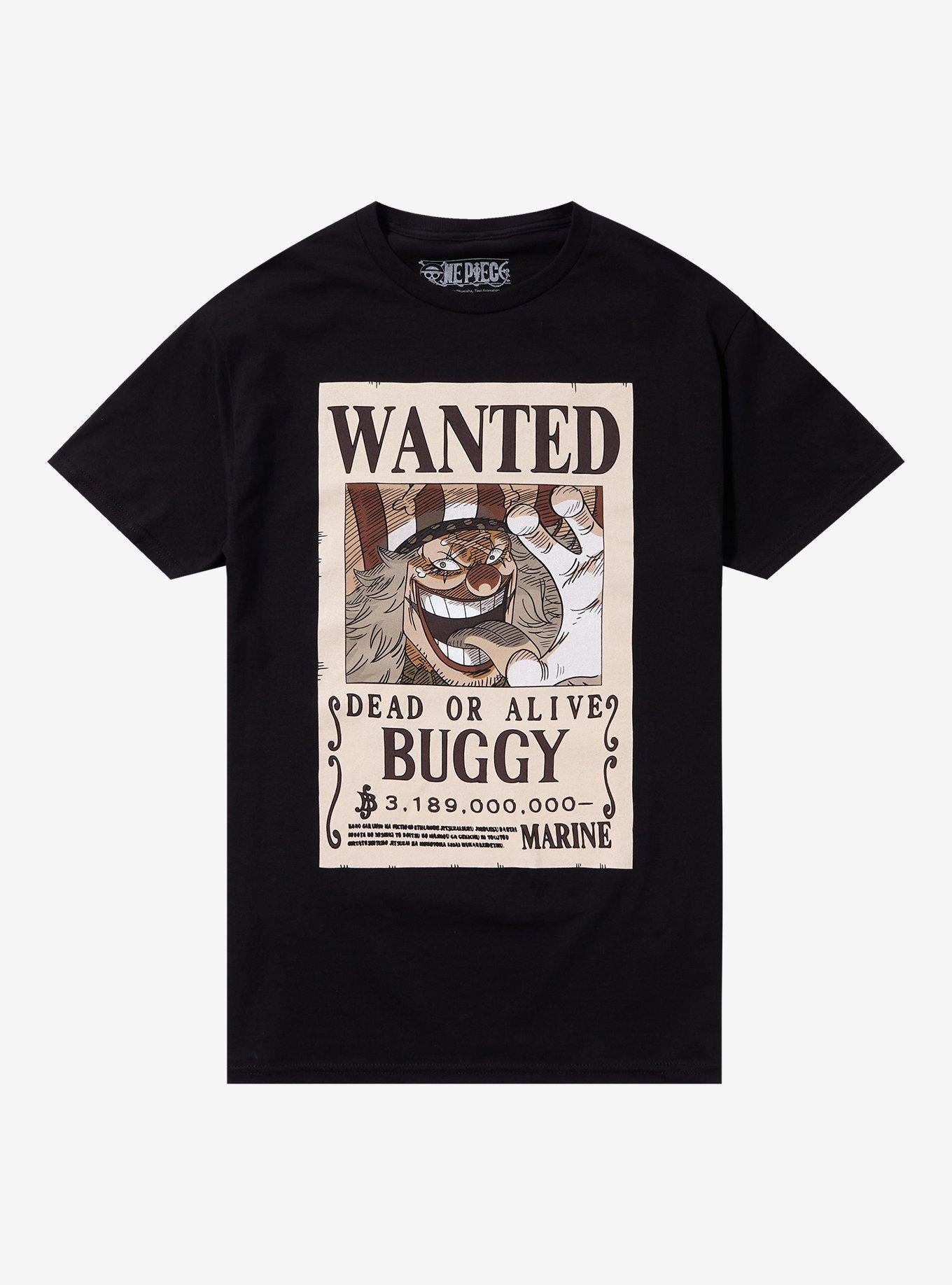 One Piece Buggy Wanted Poster Double-Sided T-Shirt | Premium Unisex T-Shirt, Trending Graphic Tee