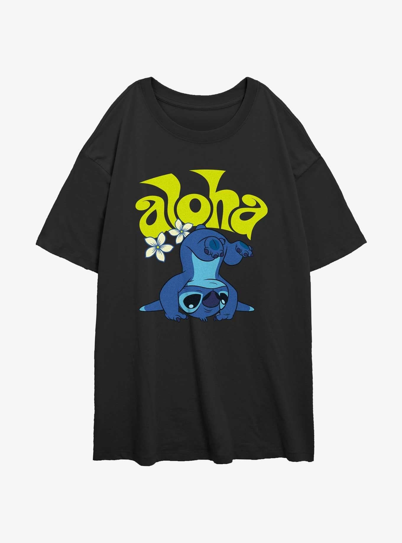 Disney Lilo Stitch Aloha Stitch Girls Oversized T-Shirt T-Shirt | Best-Selling Design | Perfect For Daily Wear