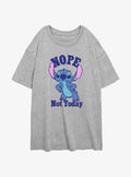 Disney Lilo Stitch Nope Not Today Girls Oversized T-Shirt T-Shirt | Bold Graphic Edition | Perfect For Daily Wear