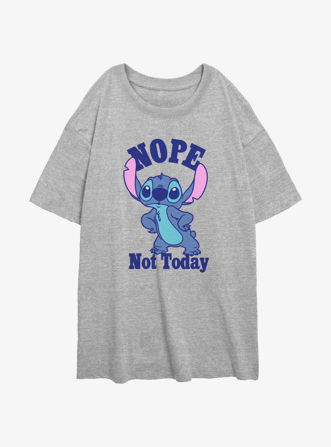 Disney Lilo Stitch Nope Not Today Girls Oversized T-Shirt T-Shirt | Bold Graphic Edition | Perfect For Daily Wear