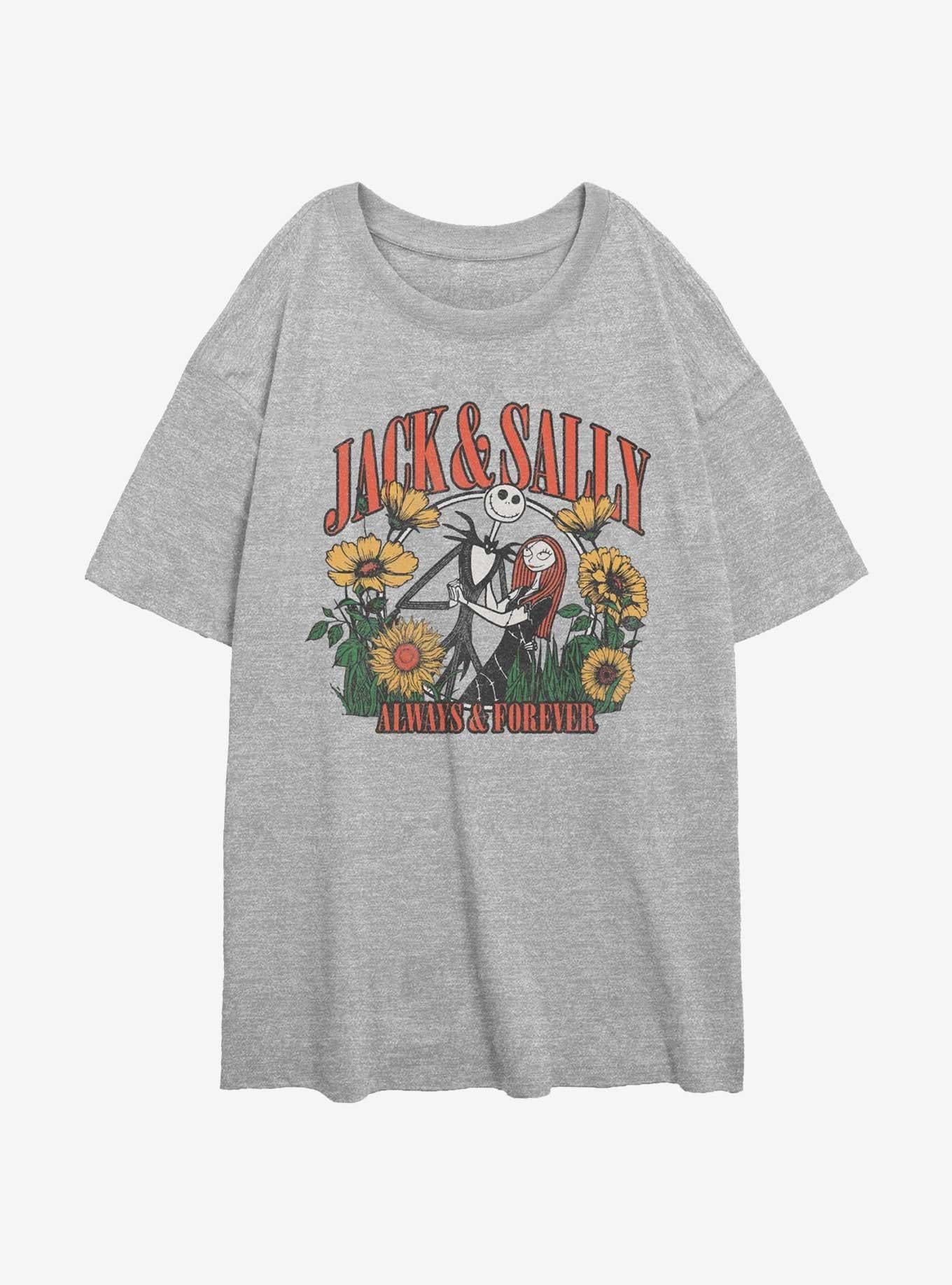Disney The Nightmare Before Christmas Jack & Sally Always & Forever Girls Oversized T-Shirt