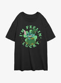 Disney Lilo Stitch Leprechaun Stitch I'm Feelin Lucky Girls Oversized T-Shirt T-Shirt | High-Quality Print | Perfect For Daily Wear