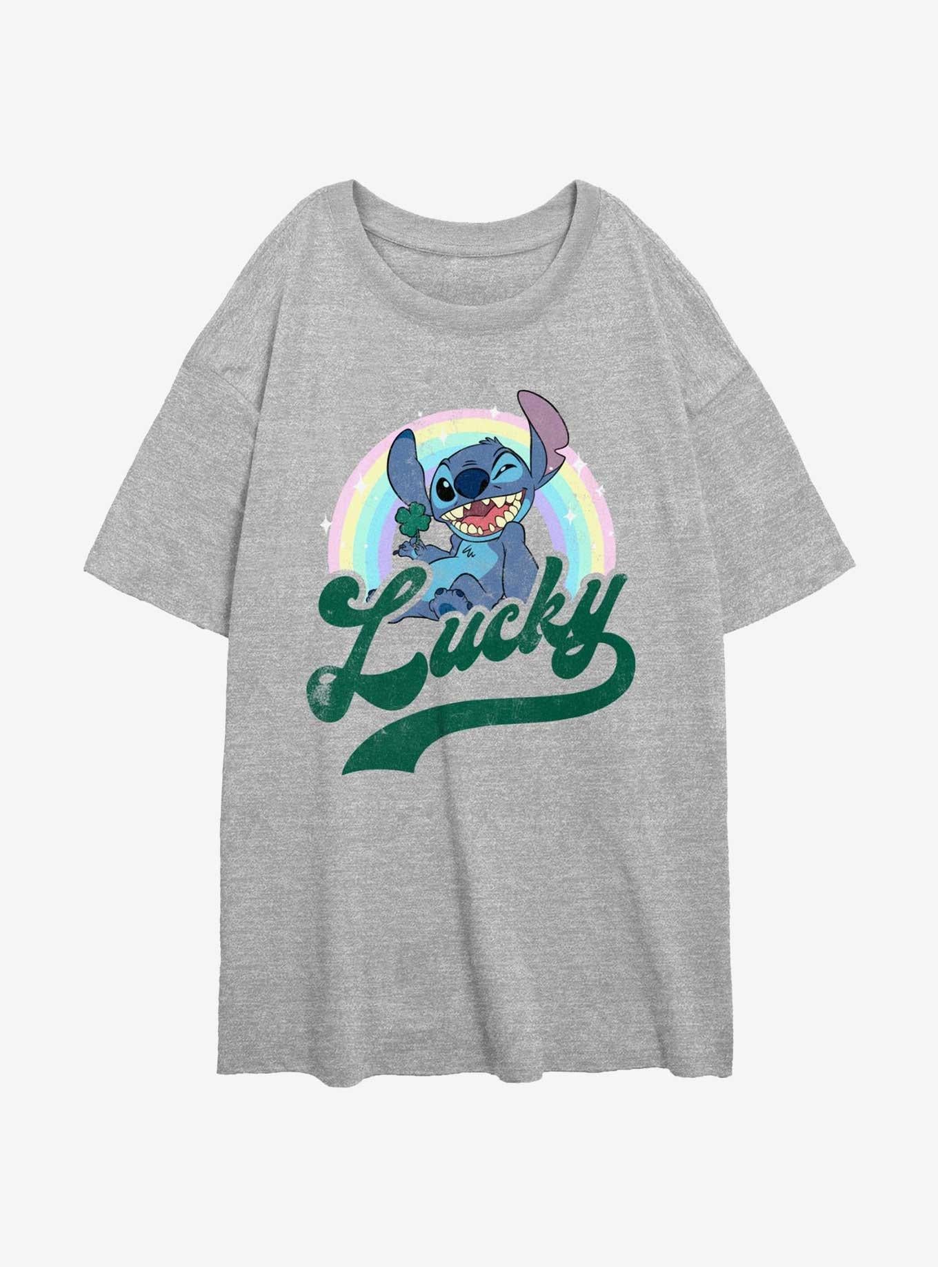 Disney Lilo Stitch Lucky Rainbow Girls Oversized T-Shirt T-Shirt | Exclusive Edition | Great Gift Idea