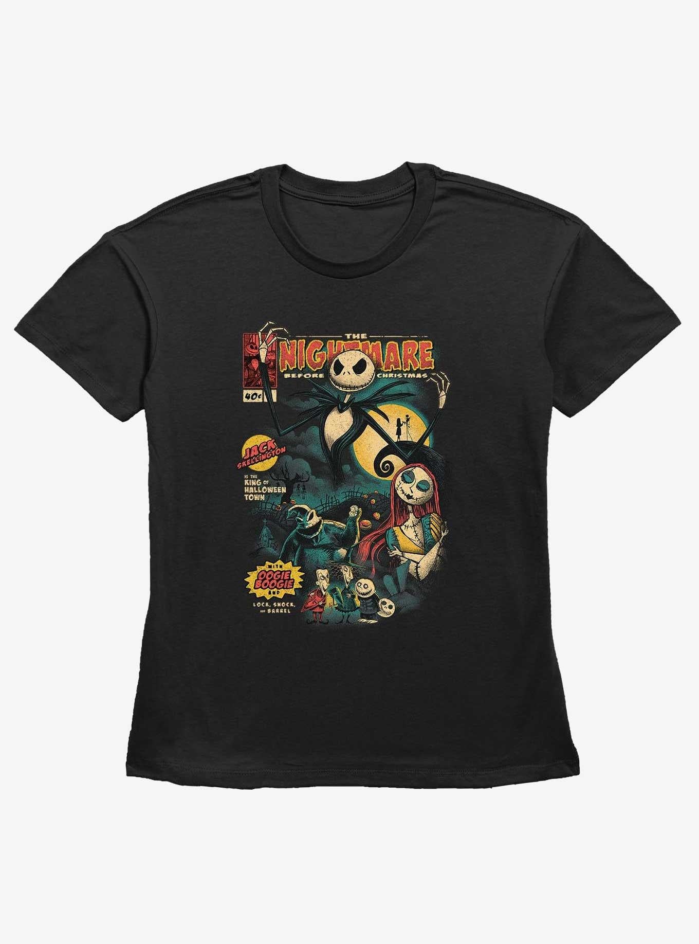 The Nightmare Before Christmas Comic Cover Girls Straight Fit T-Shirt