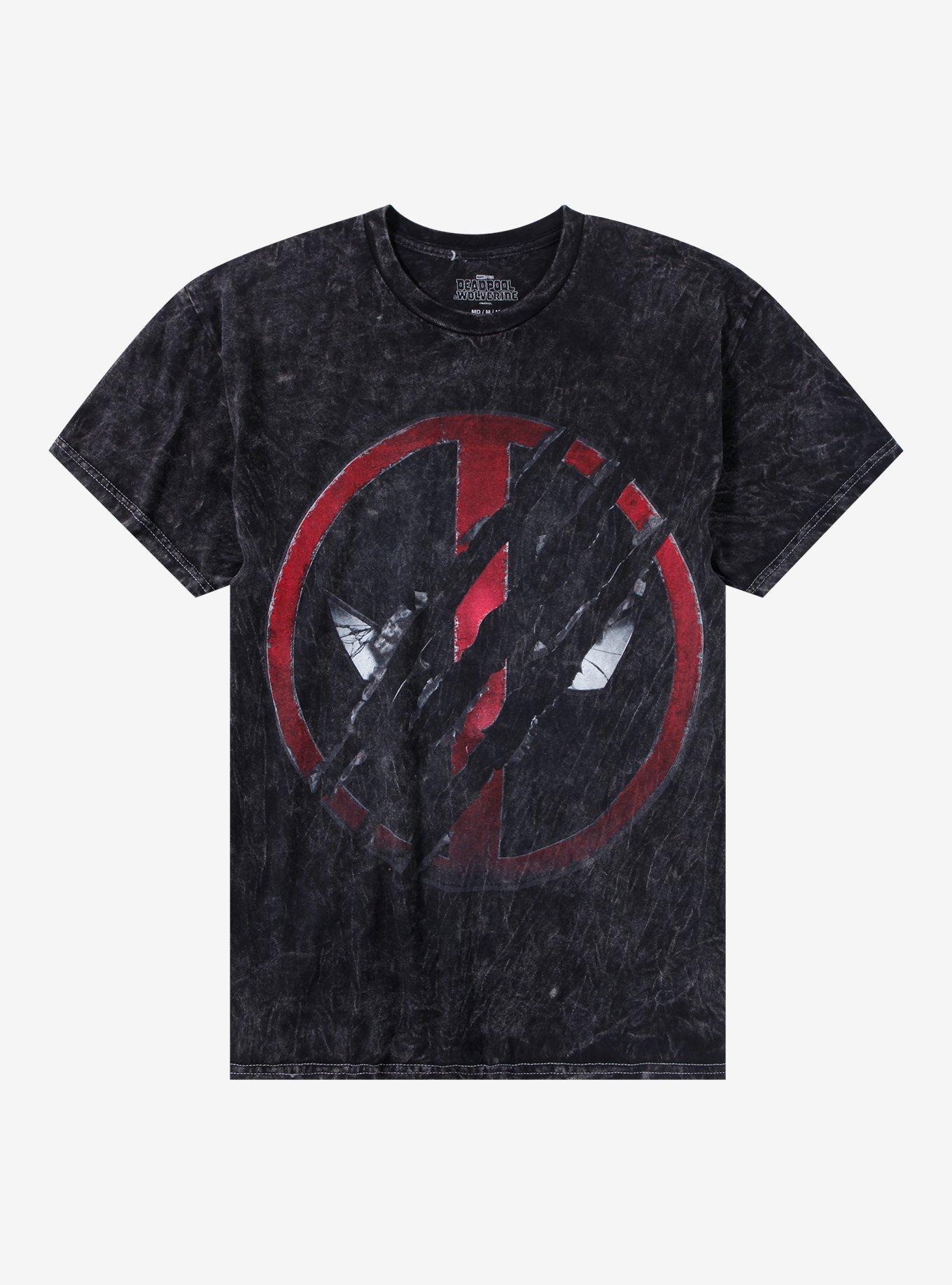Marvel Deadpool Wolverine Scratch Logo Wash TShirt Graphic Tee | Graphic Tee | Unisex Shirt | Top Trending Fashion