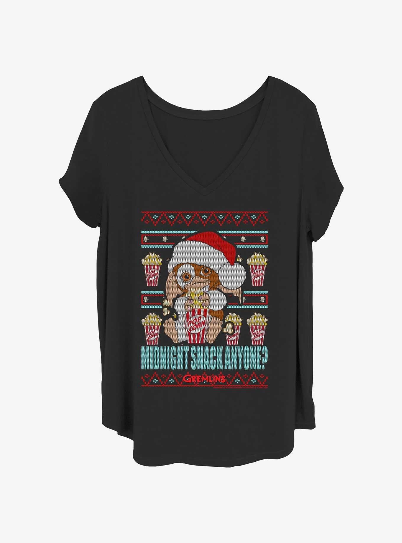 Gremlins Midnight Snack Santa Ugly Christmas Girls T-Shirt Plus Size T-Shirt | Best-Selling Artwork | Trending Now