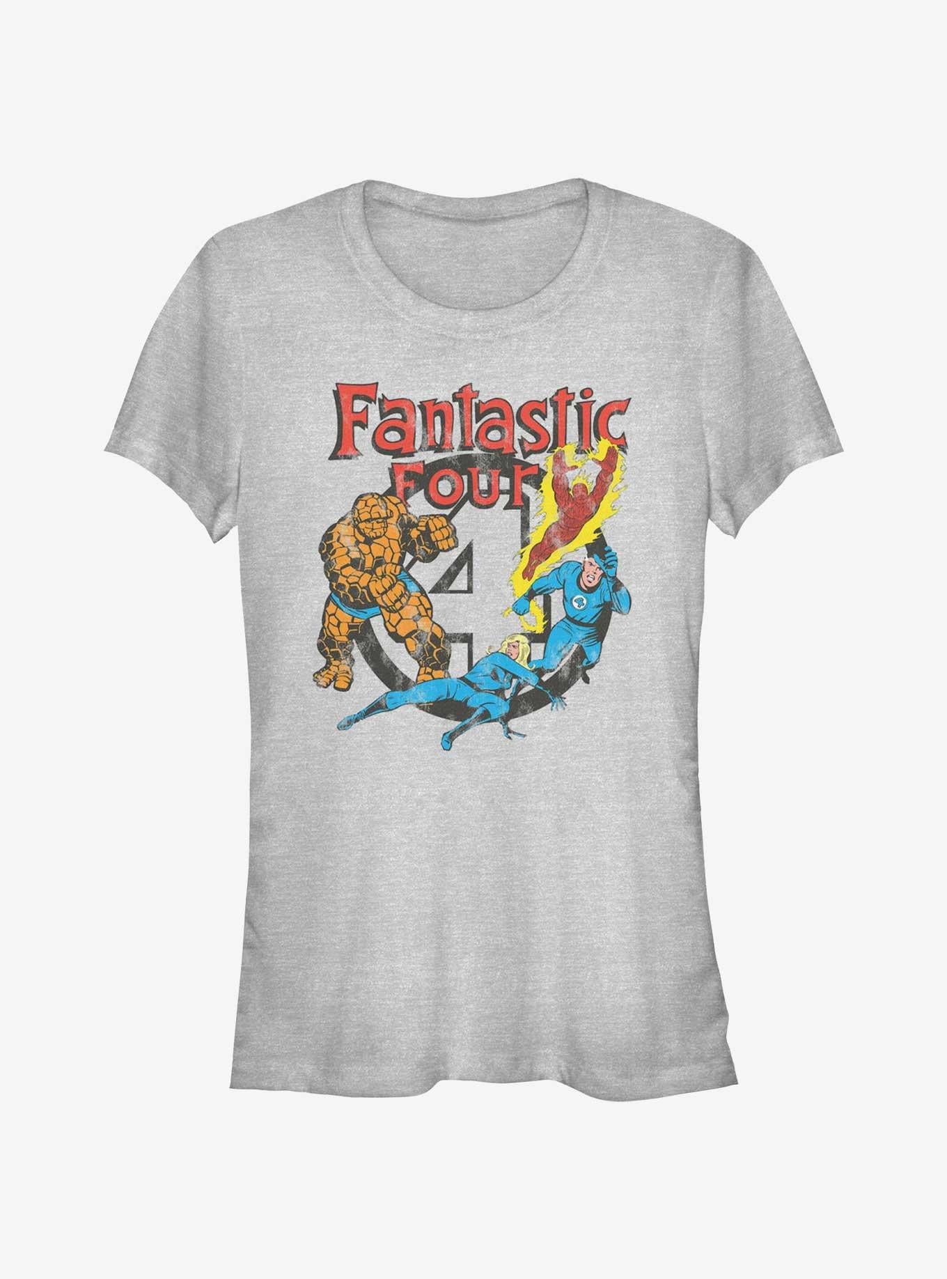 Marvel Fantastic Four Four Squad Vintage Style Girls T-Shirt