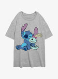 Disney Lilo Stitch Hugging Scrump Girls Oversized T-Shirt T-Shirt | Exclusive Art Design | Top Pick For Fans