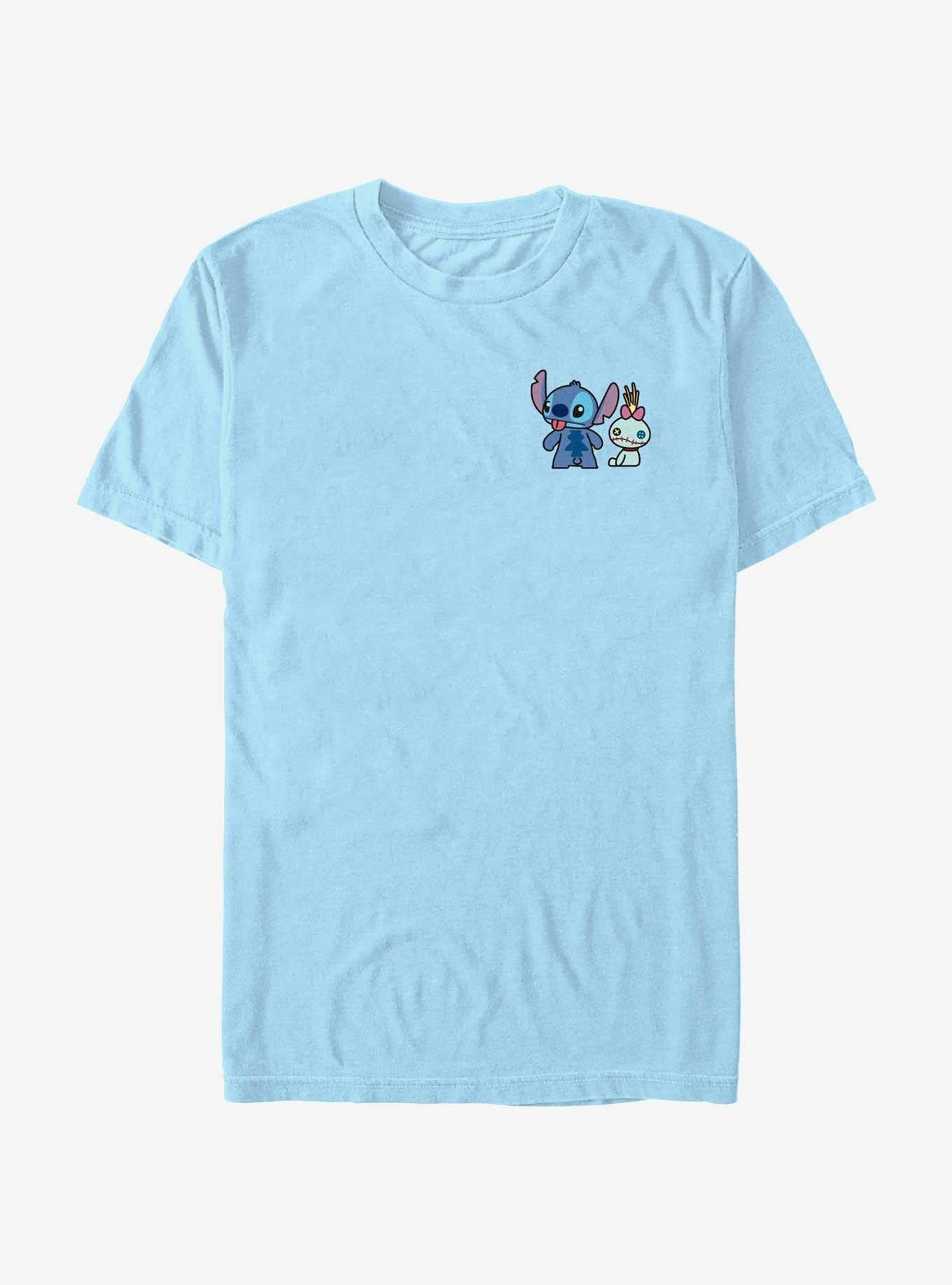 Disney Lilo Stitch And Lilttle Scrump Pocket T-Shirt T-Shirt | Exclusive Art Design | Great Gift Idea