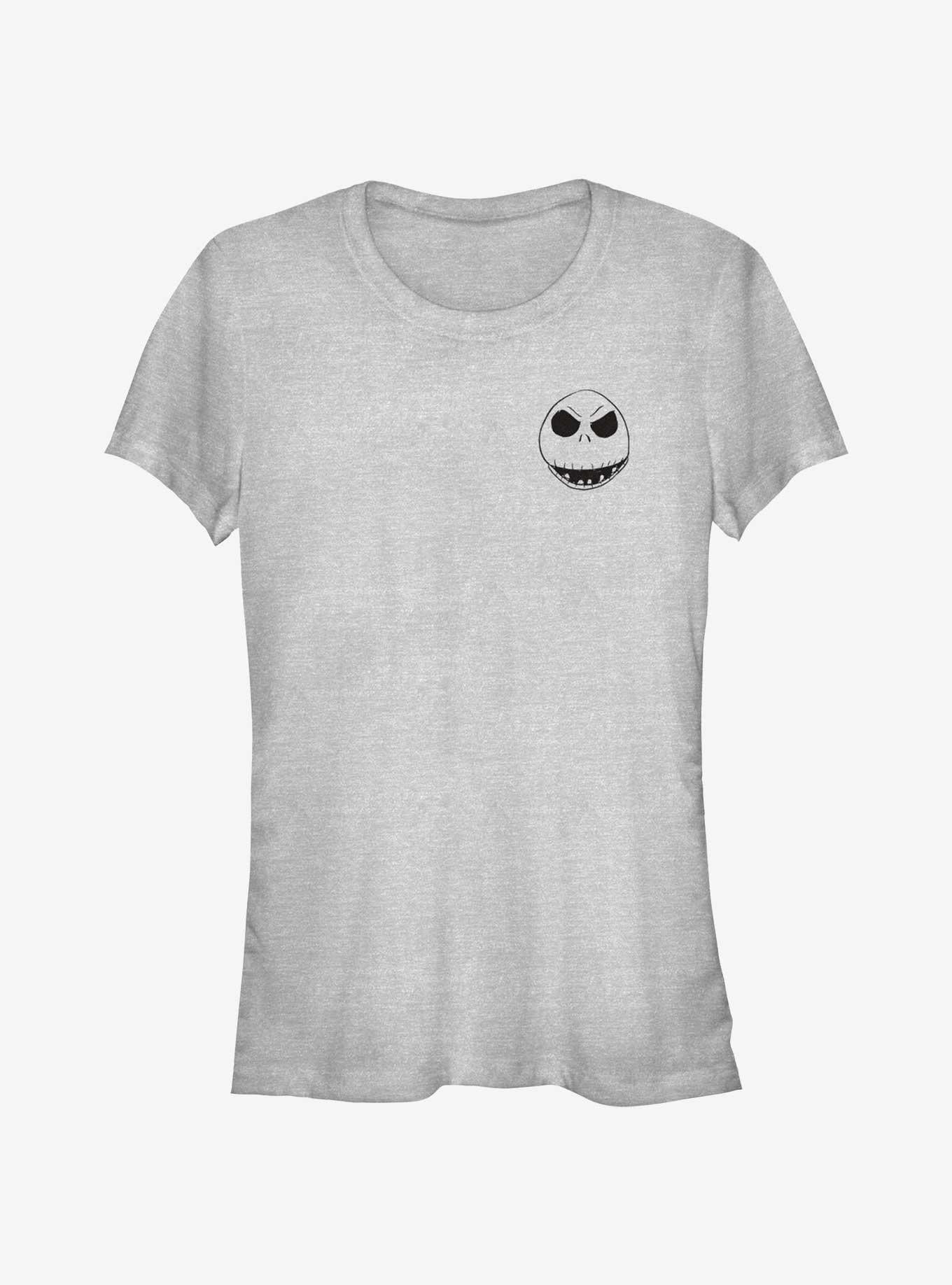 The Nightmare Before Christmas Jack Face Outline Pocket Girls T-Shirt T-Shirt | Aesthetic Graphic | Perfect For Daily Wear