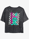 Disney Lilo Stitch Punk Scrump Girls Mineral Wash Crop T-Shirt T-Shirt | Bold Graphic Edition | Perfect For Daily Wear