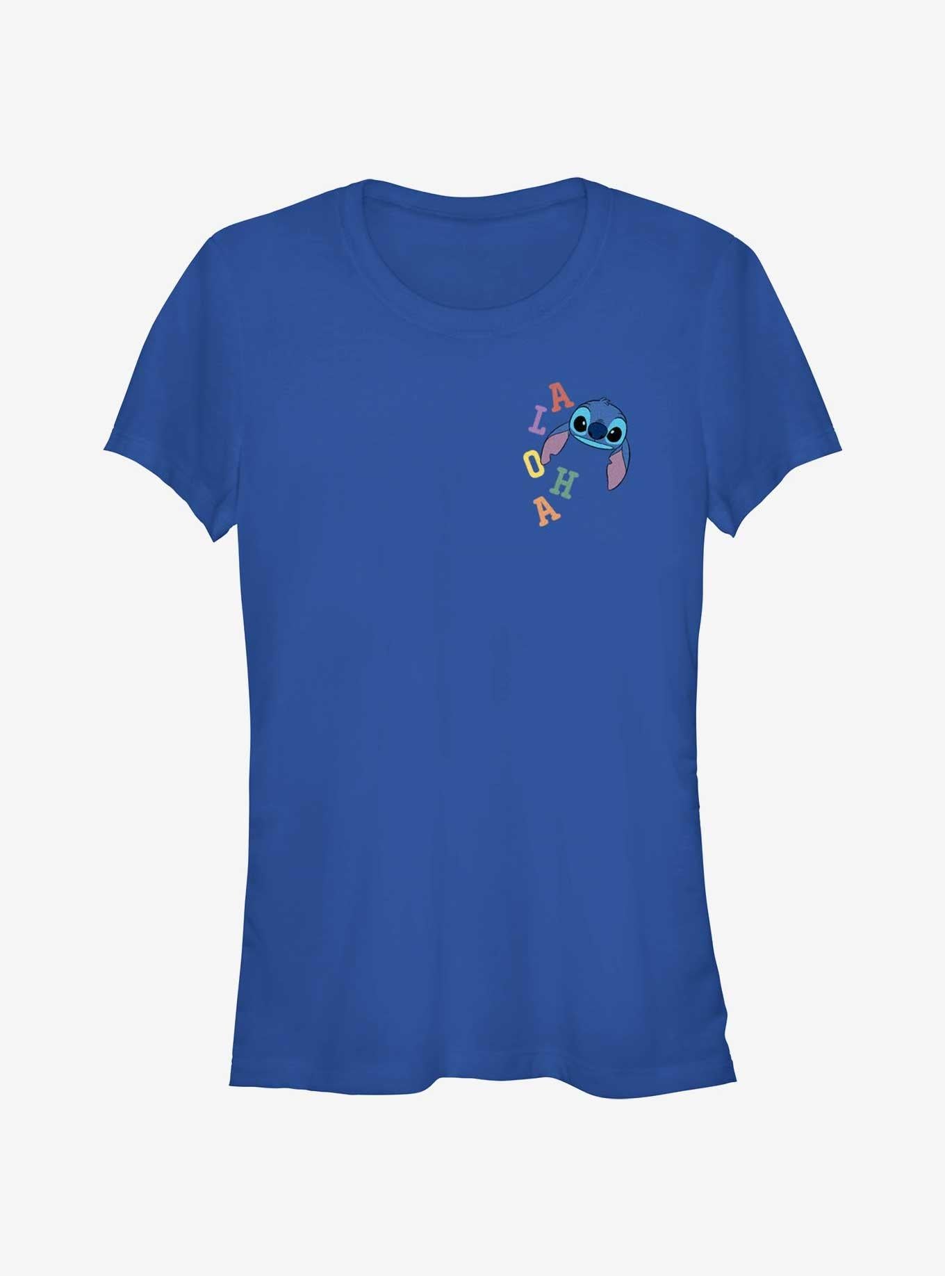 Disney Lilo Stitch Colorful Aloha Pocket Girls T-Shirt T-Shirt | Best-Selling Design | Perfect For Daily Wear
