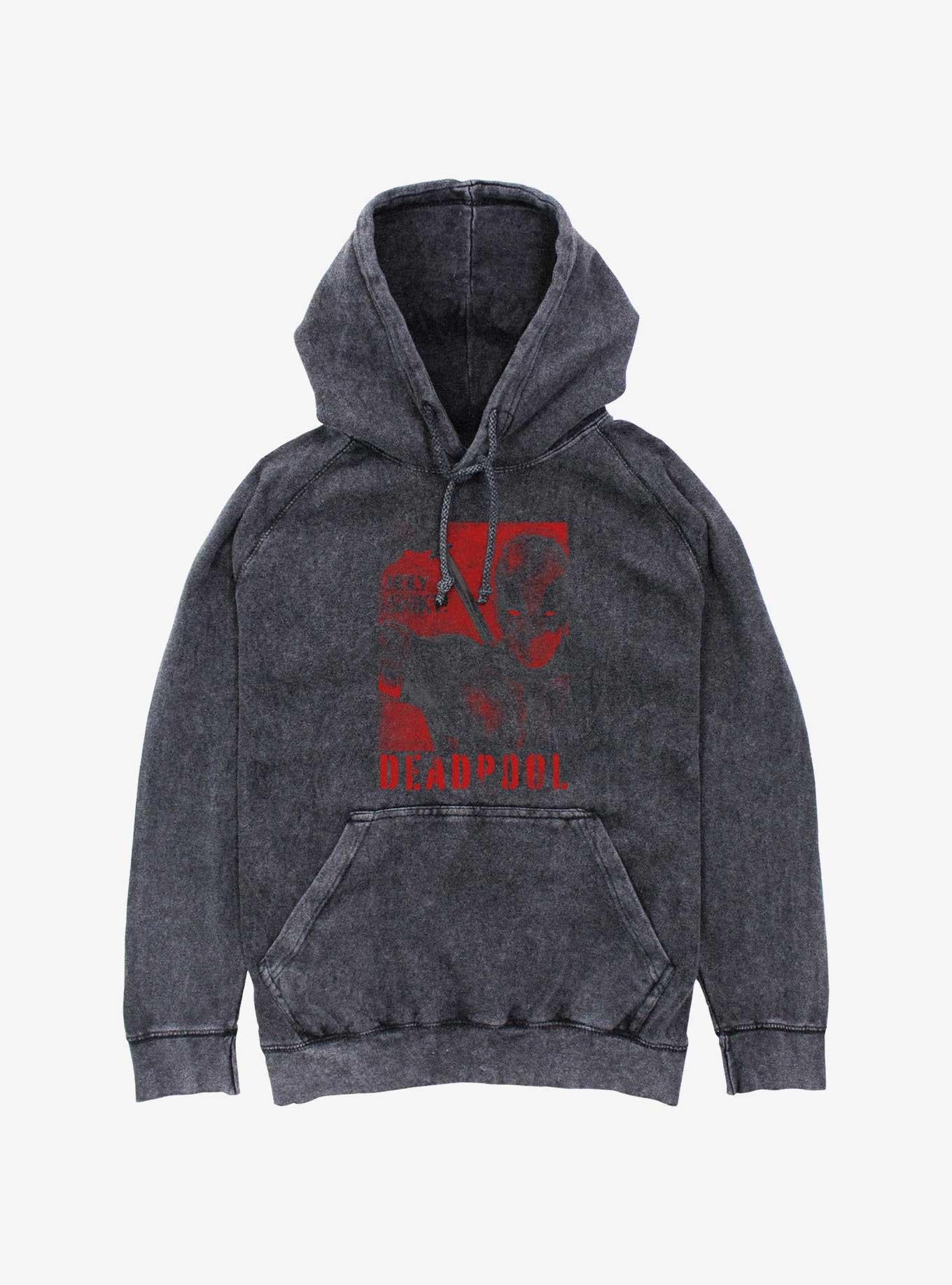 Marvel Deadpool & Wolverine Deadpool Poster SNIKT Mineral Wash Hoodie