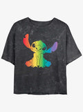 Disney Lilo Stitch Rainbow Mineral Wash Crop T-Shirt T-Shirt | Premium Graphic | Top Pick For Fans