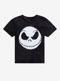 The Nightmare Before Christmas Jack Face Mineral Wash T-shirt | Trendy Graphic Tee | Casual Unisex T-shirt