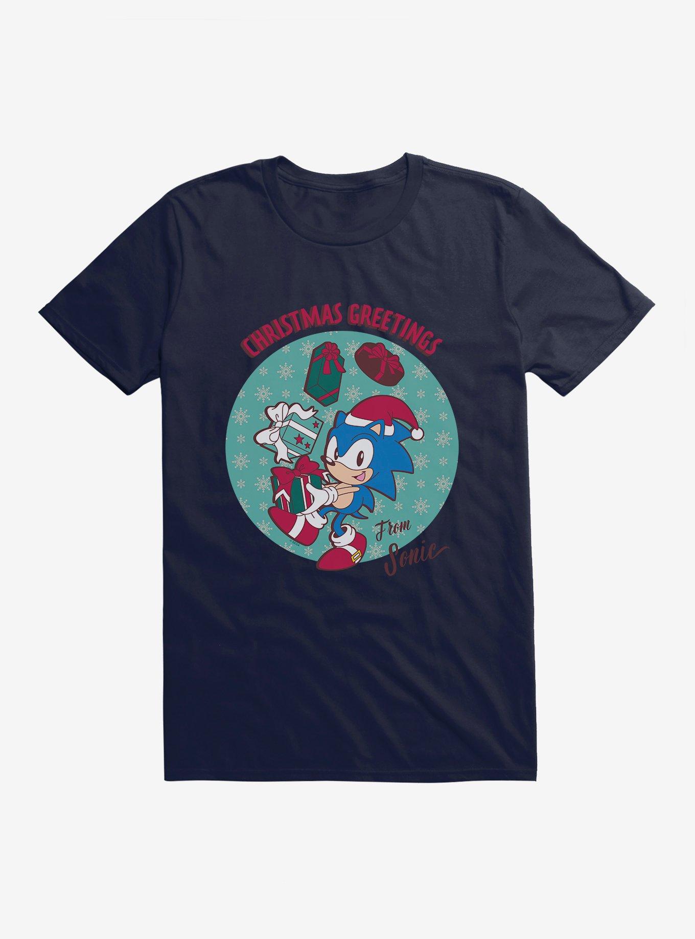 Sonic The Hedgehog Christmas Greetings From Sonic T-Shirt