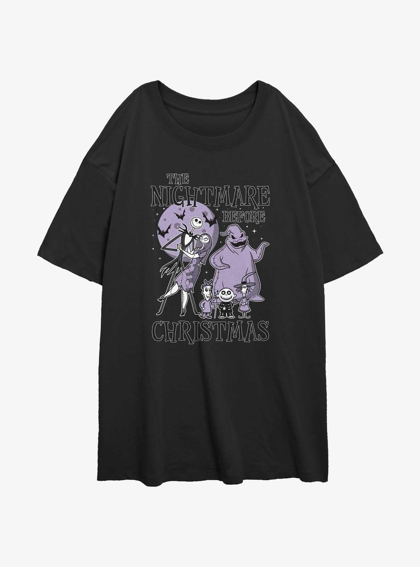 The Nightmare Before Christmas Moonlight Horror Girls Oversized T-Shirt T-Shirt | Exclusive Edition | Perfect For Daily Wear